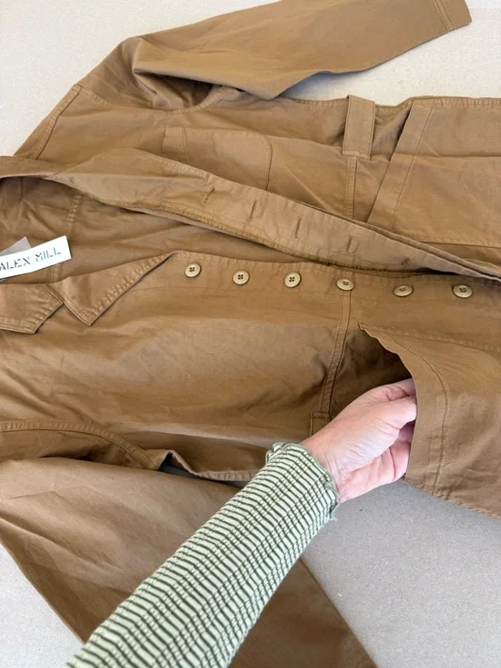 Alex Mill — Utility Cotton Twill Jumpsuit - Hickory — Size L - Picture 5 of 16